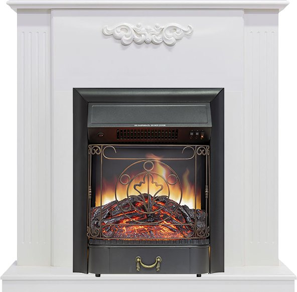 Каминокомплект Capri - Белое дерево делюкс с очагом Majestic FX Black в Перми