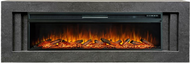 Каминокомплект Line 60 Dark Grey (Разборный) - Темный серый с очагом Vision 60 LOG LED в Перми