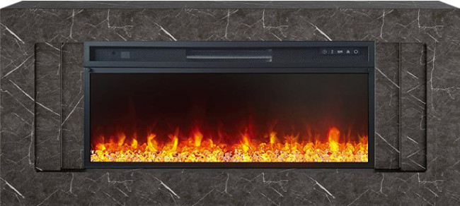 Каминокомплект Line 42 SFT Stone Touch - Серый мрамор с очагом Vision 42 LED в Перми