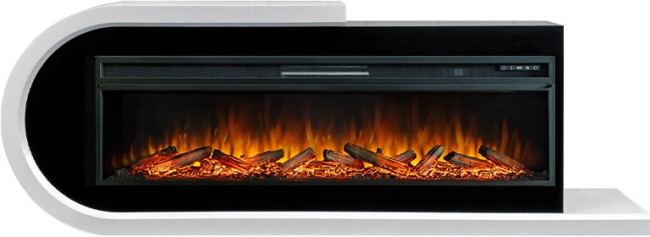 Каминокомплект Basel 60 L - Белый с черным с очагом Vision 60 LOG LED в Перми