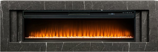 Каминокомплект Line 60 SFT Stone Touch - Серый мрамор с очагом Vision 60 LED в Перми