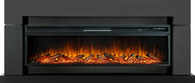Каминокомплект Lindos Graphite Grey (линейный) с очагом Vision 60 LOG LED в Перми