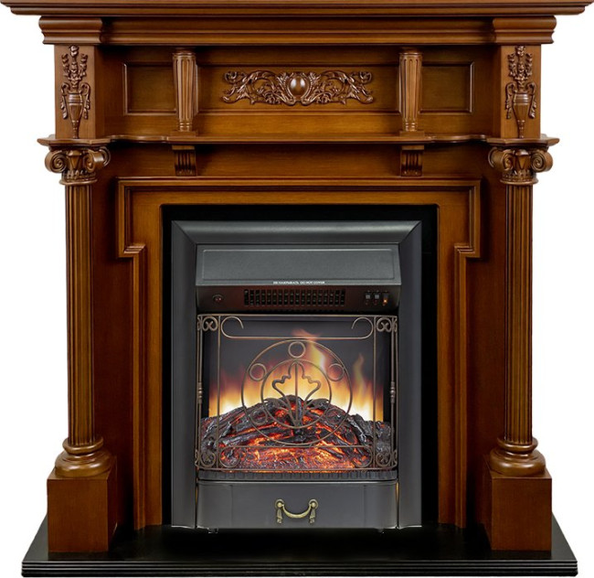 Каминокомплект Oxford - Орех с очагом Majestic FX Black в Перми