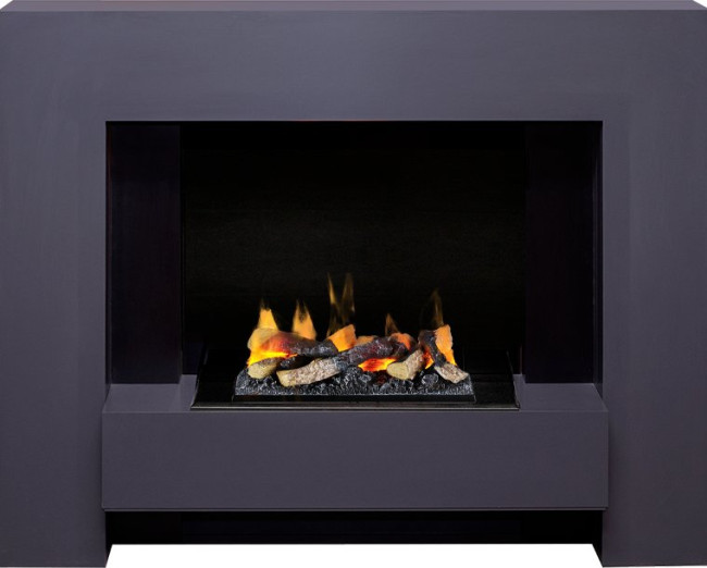 Каминокомплект Tokyo - Graphite Grey с очагом Cassette 400 LNH-INT (с дровами) в Перми
