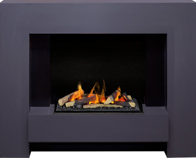 Каминокомплект Tokyo - Graphite Grey с очагом Cassette 600 LNH-INT (с дровами) в Перми