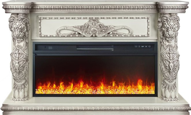 Каминокомплект Windsor 42 - Слоновая кость с темной патиной с очагом Vision 42 LED в Перми
