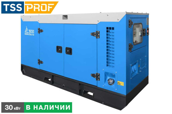 Дизельный генератор ТСС АД-30С-Т400-1РКМ7 в шумозащитном кожухе в Перми