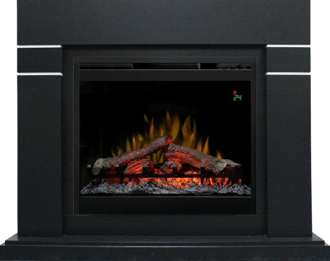 Каминокомплект Lindos - Черный (Высота 985мм) с очагом Symphony 26'' DF2624L-INT в Перми