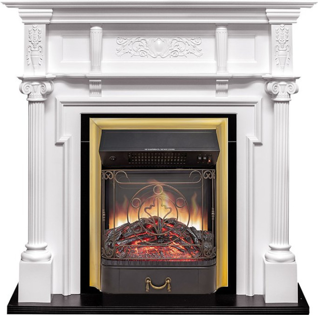 Каминокомплект Oxford - Белый с очагом Majestic FX M Brass в Перми