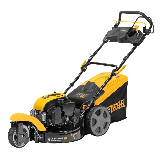 Бензиновая газонокосилка GLT-460SP-T, Trike 149 см3, 46 см, привод, панель, 60л Denzel  в Перми