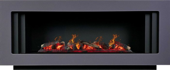Каминокомплект Line SFT - Серый графит с черным с очагом Design L1000RF 3D PS/LOG в Перми
