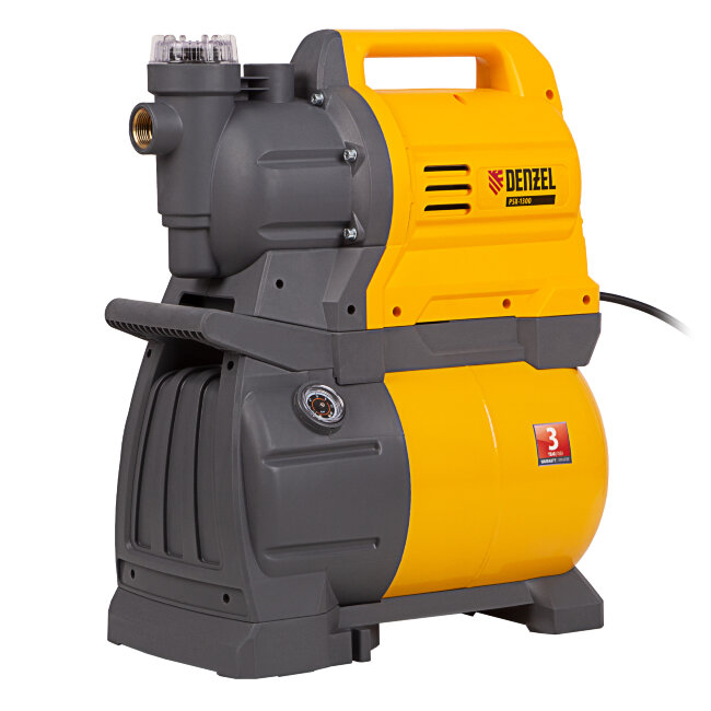 Насосная станция PSХ1300, Х-Pro, 1300 Вт, 4500 л/ч, ресивер 24 л, подъем 48 м Denzel в Перми