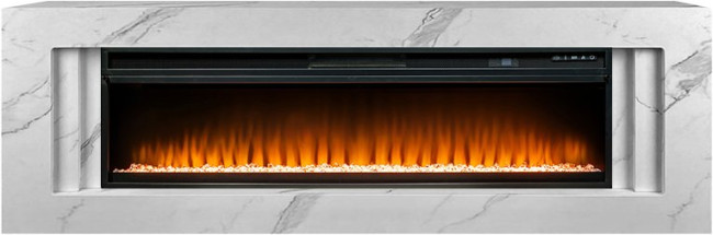 Каминокомплект Line 60 SFT White Marble (Разборный) - Белый мрамор с очагом Vision 60 LED в Перми