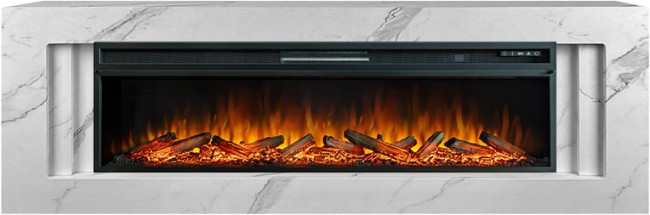 Каминокомплект Line 60 SFT White Marble - Белый мрамор с очагом Vision 60 LOG LED в Перми