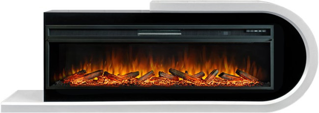 Каминокомплект Basel 60 R - Белый с черным с очагом Vision 60 LOG LED в Перми