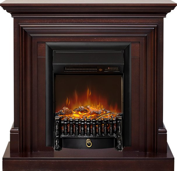 Каминокомплект Bradford - Темный дуб с очагом Fobos FX M Black RC в Перми