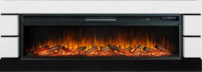 Каминокомплект Modern 60 SFT (Разборный) - Белый с черным с очагом Vision 60 LOG LED в Перми