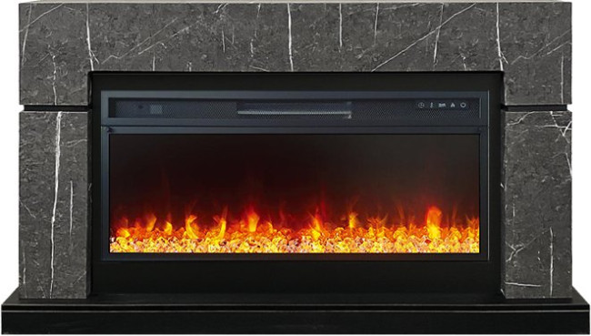 Каминокомплект Lindos 42 SFT - Серый мрамор (Ширина 1470мм) с очагом Vision 42 LED в Перми