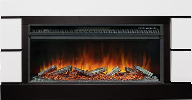 Каминокомплект Modern 42 SFT - Белый с черным с очагом Vision 42 LOG LED в Перми