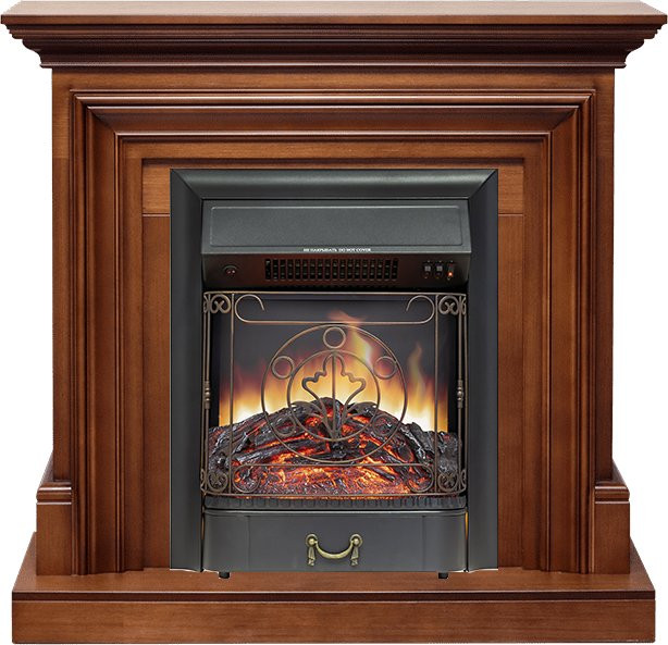 Каминокомплект Bradford - Орех с очагом Majestic FX Black в Перми