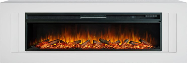 Каминокомплект Line 60 SFT - Белый с очагом Vision 60 LOG LED в Перми