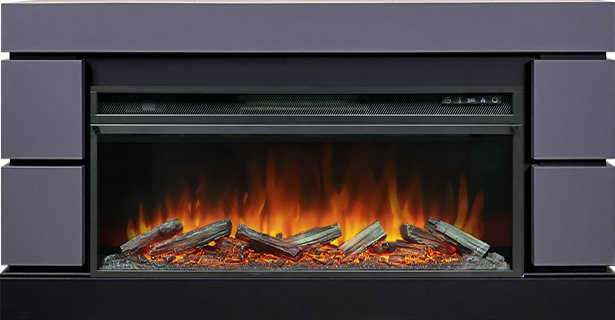 Каминокомплект Modern 42 SFT (Разборный) - Серый графит с очагом Vision 42 LOG LED в Перми